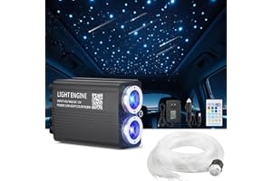 VASTFIRE Luxury Starlight Headliner Kit 1000 Piece 32W Twinkle & Meteor Dual-Engine 200 Shooting Stars RGBW Fiber Optic Lights Music Sync Modes - Headliner Kit for Truck SUV Jeep Sunroofs, Curved Ceiling