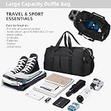 DAYGOS Gym Duffle Bag 40L Waterproof Wet Pocket Shoes Compartment Black view 9