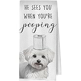 XIVENHAVM Maltese Gifts Hand Towels, Funny Maltese Gifts, Dog Mom Dad Gift Waffle Weave Decorative Hand Towels for Bathroom Washroom, Pet Lover Gift, 16x24 Inch