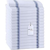Avalon Kitchen Dish Towels Set (Value Pack of 15) Size 15x25 Inch, 100% Cotton Soft & Absorbent Kitchen Towels, Tea Towels, Reusable Cleaning Cloths for Household Cleaning (Blue)