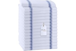 Avalon Kitchen Dish Towels Set (Value Pack of 15) Size 15x25 Inch, 100% Cotton Soft & Absorbent Linen Kitchen Towels, Tea Tow