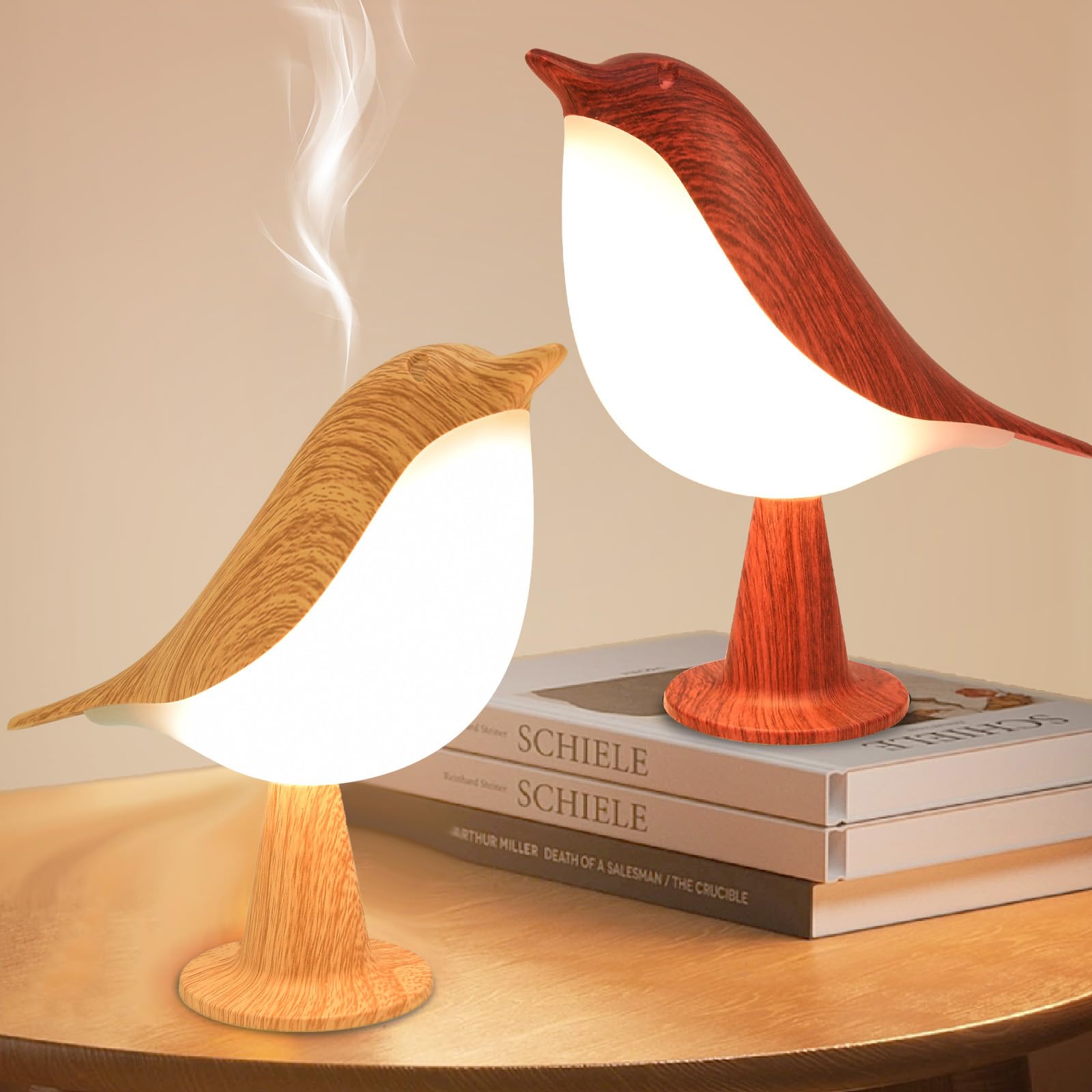 Photo 1 of 2Pack Small Cute Bird Table Lamp, Touch Bird Night Light, Cordless Bedside Lamp, Desk Lamp for Reading, 3-Way Dimmable USB Rechargeable Battery 2600mAh Nightstand Lamp for Bedroom, Home/Office Decor