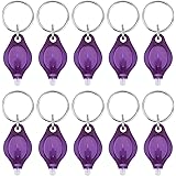 Uniclife 10 Pack UV Light Mini LED Keychain Flashlight Torch Lamp Key Ring Lights Passport ID Currency Detector, Purple