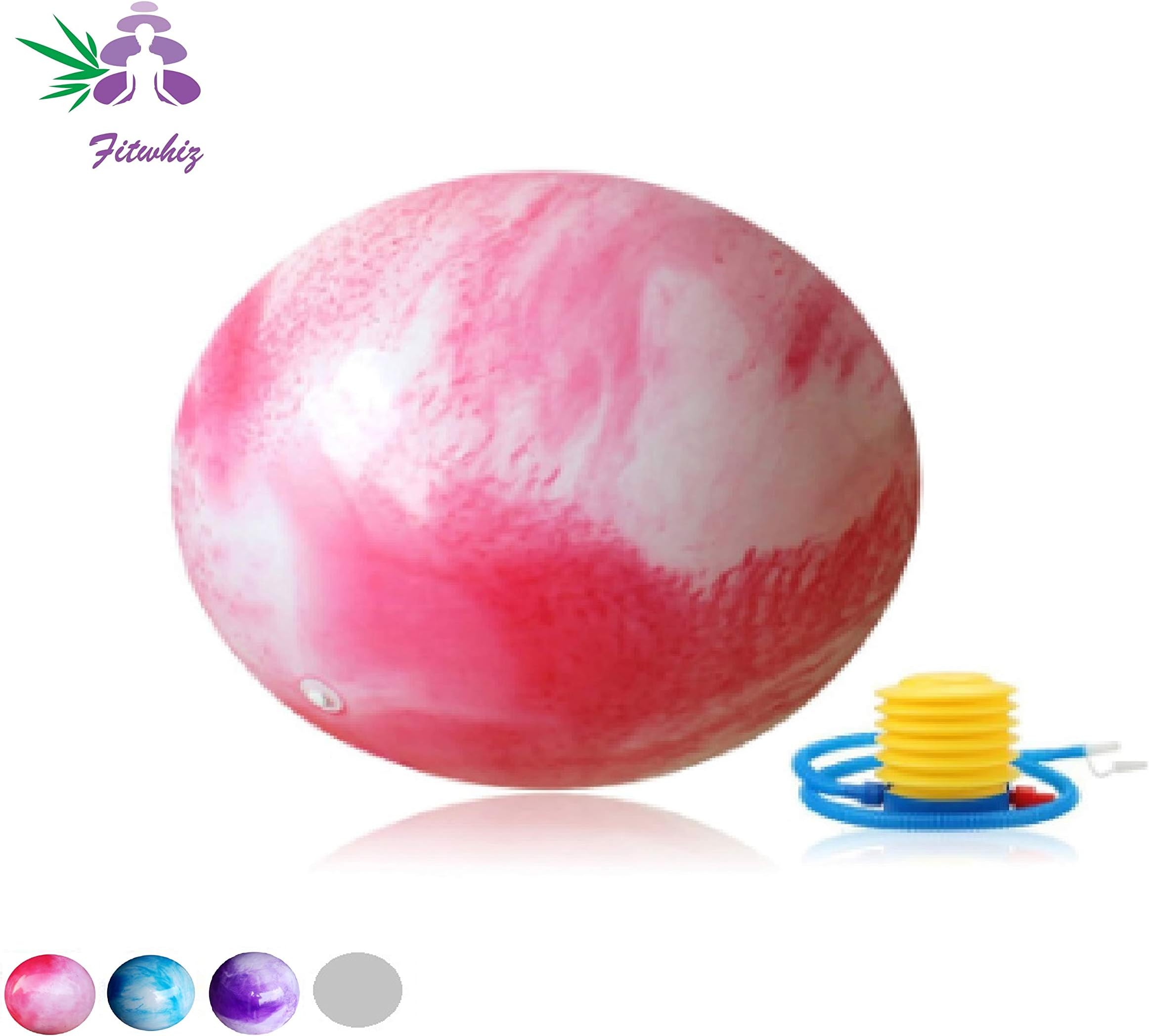 Fitwhiz Cloud Colored Exercise Ball (45CM-85CM) Extra Thick Explosion Proof Yoga Ball Chair, Anti-Burst Heavy Duty Stability Ball, Birthing Ball Quick Pump (Office & Home & Gym)