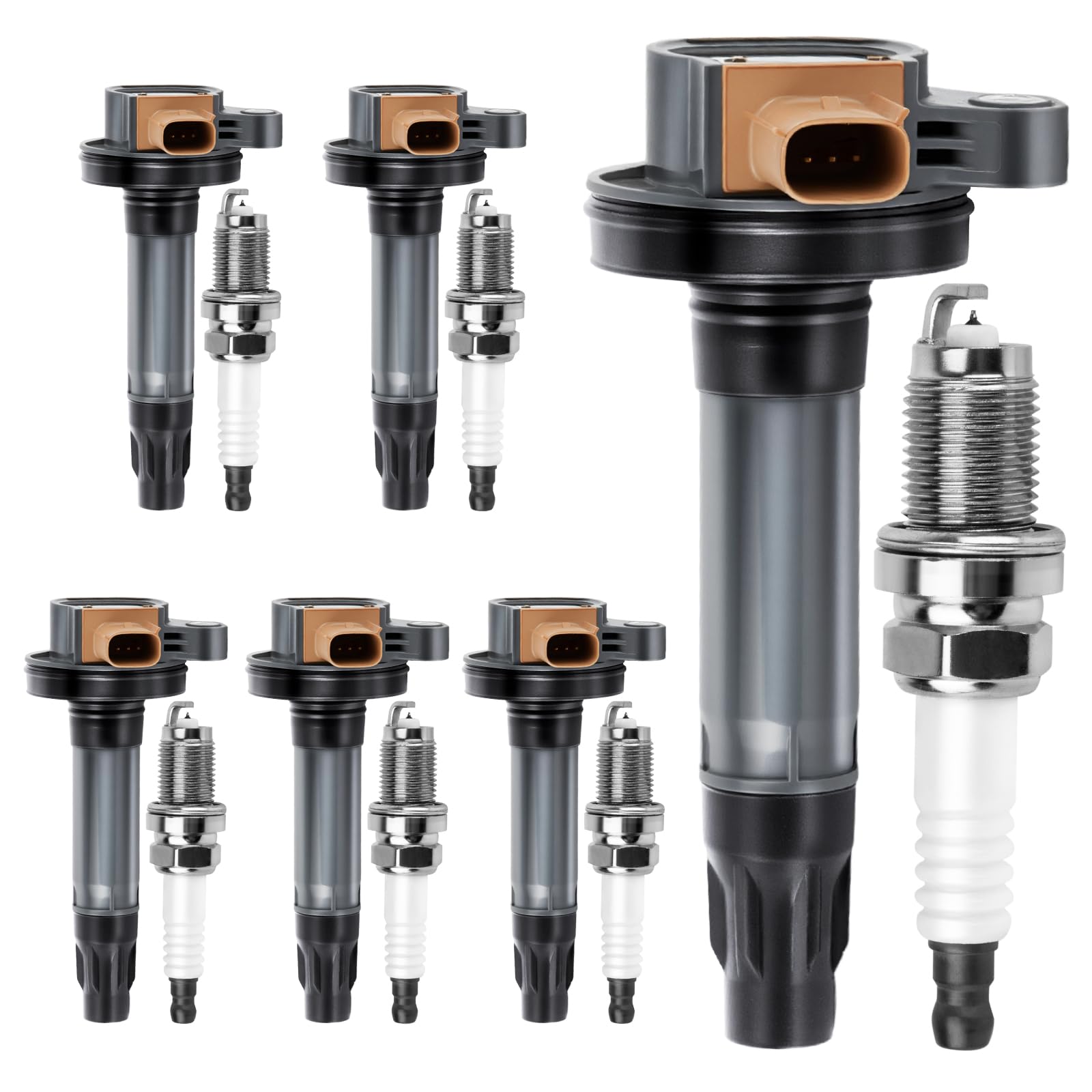 Photo 1 of 6PCS UF646 Ignition Coil Pack & 94372 Spark Plugs Compatible with 3.5 V6 Turbo 2011 2012 2013 2014 2015 2016 2017 Ford F150 Ecoboost Expedition Explorer Flex Taurus Transit, Lincoln MKS MKT Navigator