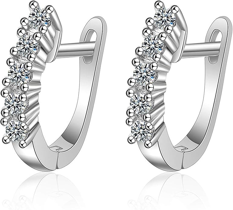 Orecchini A Cerchio Fiore Donna In Argento 925 Con Cristallo Strass - Pendenti Eleganti, Placcati In Rodio, Gioielli Per Ogni Occasione
