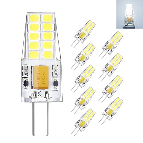 rayhoo 10pcs G4 Base LED luz bombilla 12 V, 3 Watt AC DC 10 ...