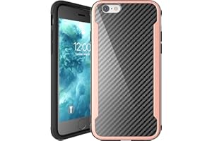Nicexx Designed for iPhone 6 / 6S Case with Carbon Fiber Pattern, 12ft. Drop Tested, Wireless Charging Compatible - Rosegold