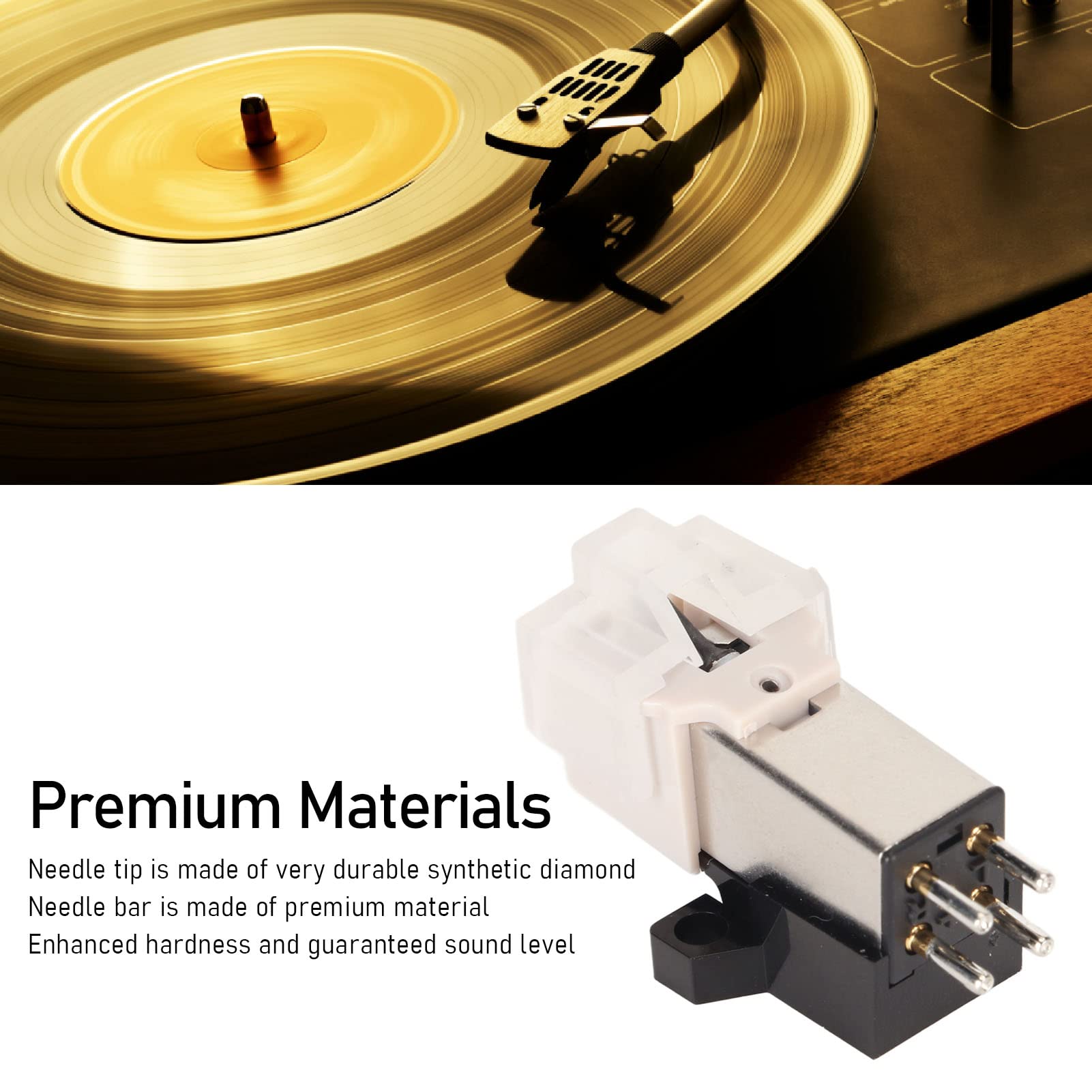 AT-3600L Magnetic Cartridge , LP Magnetic Cartridge with LP Needle, High Accuracy Replacement Magnet Turntable Cartridge for Turntable Record Player