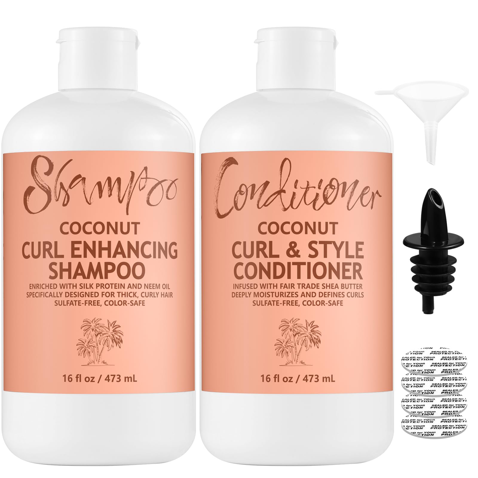 Photo 1 of ***BOTTLES ONLY***Leak-Proof Empty Shampoo Containers Bottles for Cruise: 32oz in Total - Reusable Funnels for Ships, Travel, Events, Concerts, Beach