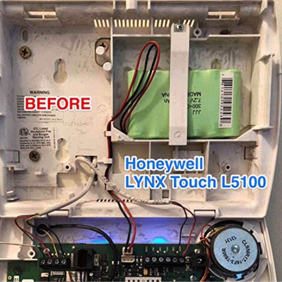 1PACK 300-03864-1 Battery 7.2V 1100mAh Compatible for Alarm Lynx WALYNX-RCHB-SC Honeywell Lynx Touch K5109, L3000, L5000, L5100 ADEMCO 300-06868