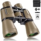 20x50 Binoculars for Adults with Smartphone Adapter - High Powered Binoculars for Bird Watching Hunting Hiking Concert Travel Theater with BAK4 Prism FMC Lens, Mud