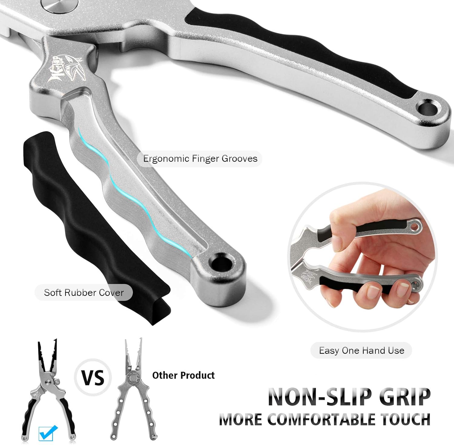 KRLAO Fishing Pliers Fish Hook Remover Muti-Function Split Rings Pliers Braid Line Cutter, Corrosion Resistant Saltwater Fishing Tool Set with Leather Sheath & Lanyard, Fishing Gifts for Men : Sports & Outdoors