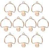 PATIKIL Alloy Open Back Bezel Pendants, Mushroom Shaped Hollow Resin Pendant Frame for DIY Crafts Earrings Necklace Bracelet Making