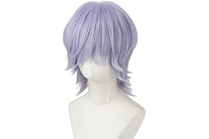 LeMarnia Anime Cosplay Wigs Purple Short Wigs for Men Halloween Party Costume Wig