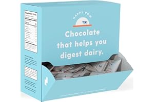 HAPPY COW DAIRY DIGESTING CHOCOLATE Happy Cow Chocolate, Fast-Acting Lactase Supplement, Dairy & Lactose Intolerance Relief, All-Natural, Made in The USA, 44ct