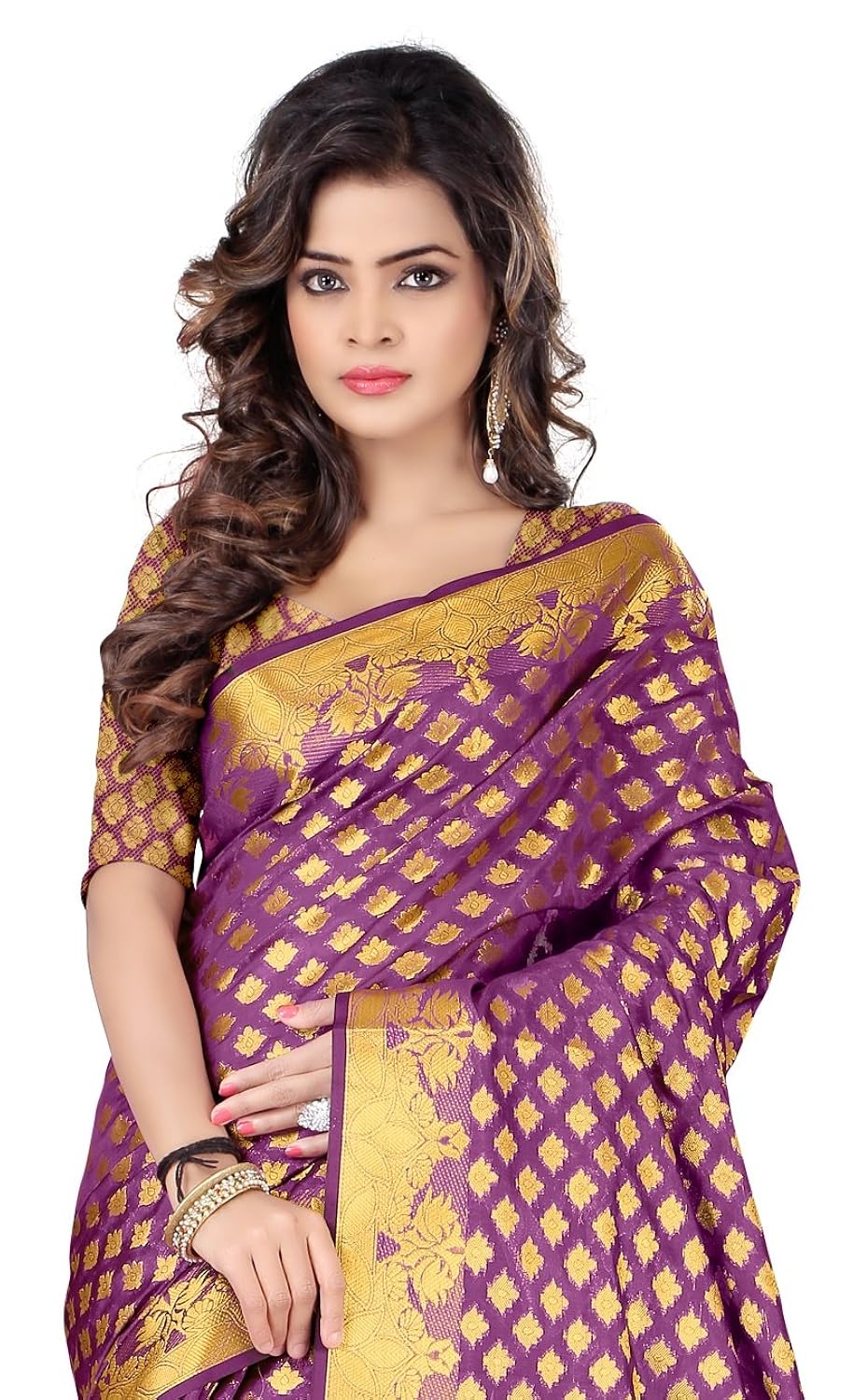 silk zone women's silk saree with blouse piece (assz00046_purple)