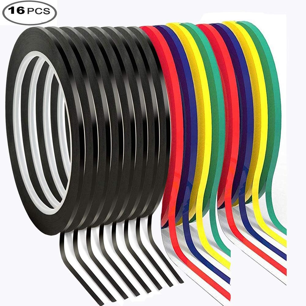 16pcs Whiteboard Graphic Chart Tape, 3mm Dry Erase Board Art Tapes