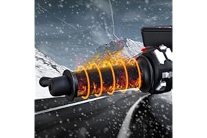 VEMOTE Heated Motorcycle Grip Cover Pad Universal Waterproof, Removable 12V Motorcycle Hand Grip Heater Warm HOT with Three Gear Temperature Adjustable with switch (7/8inch Handlebar black)