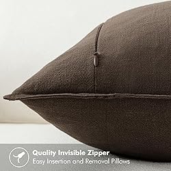 MIULEE Decorative Linen Euro Sham Pillow Covers