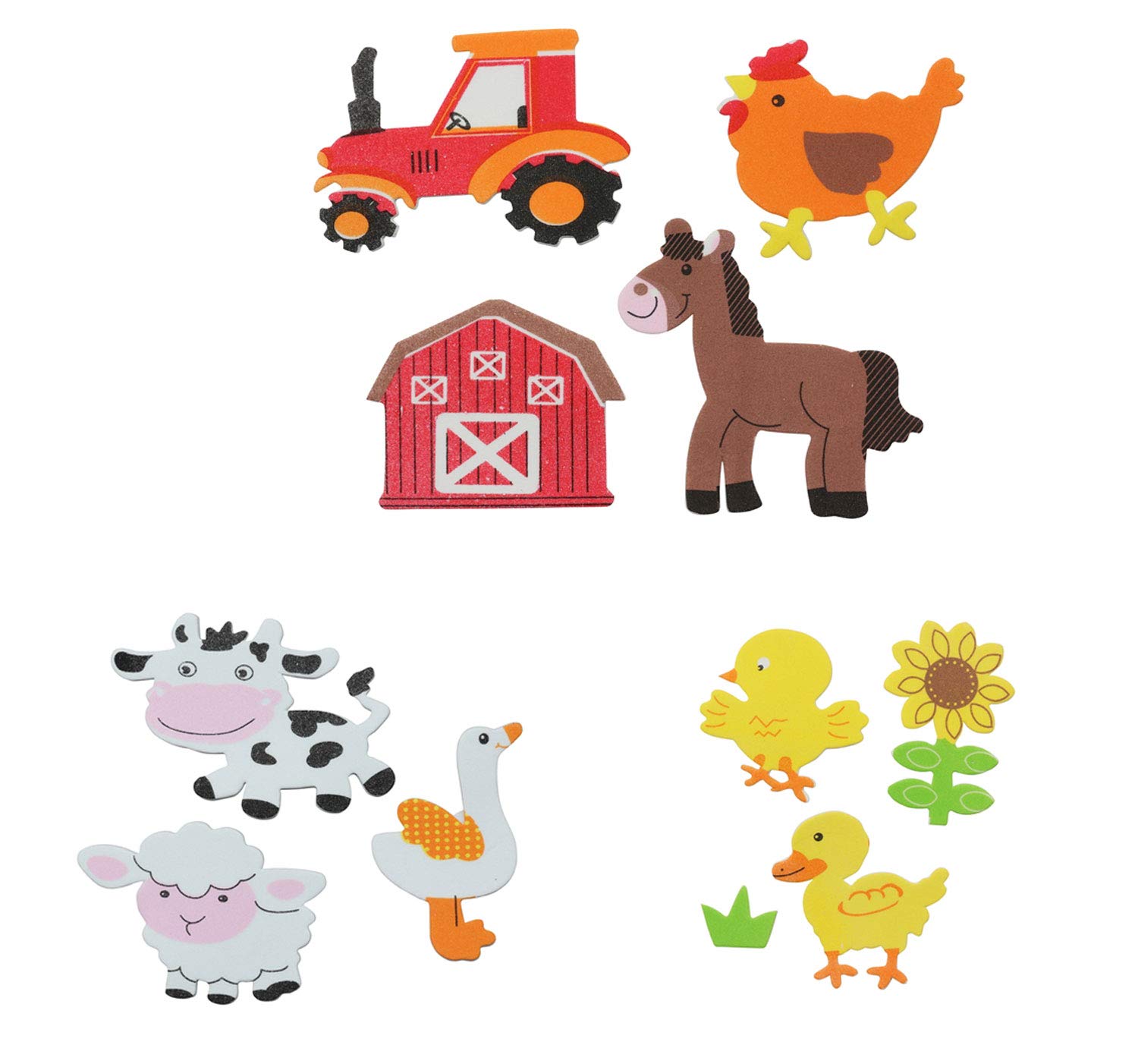 Glorex 6 2247 708 Foam Rubber Stickers Farmyard Self-Adhesive Pack of 29 Assorted Designs Ideal for Decorating and Decorating Greeting Cards, Scrapbooking, etc.