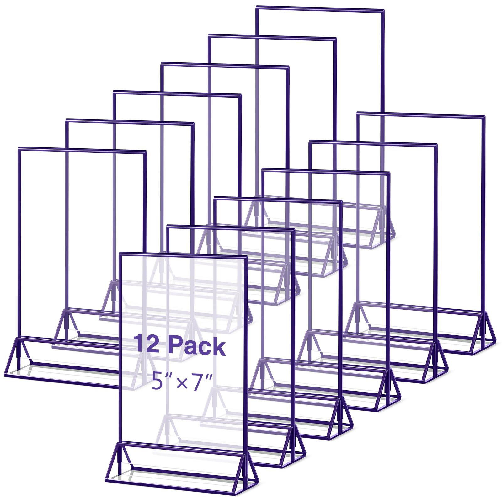 BBTO 12 Pcs Wedding Table Number Frames Clear Acrylic Sign Holder 5x7 ...