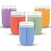 minliving Juego de fundas para tarros de silicona para primavera y verano, protectores antideslizantes para tarros de conserv