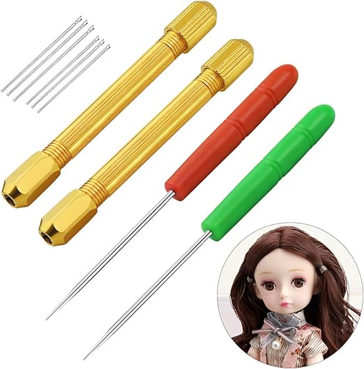 SUPVOX Doll Hair Rerooting Rehair Tool Holder with 2 Extra Needles for