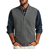 PJ PAUL JONES Mens Sweater Vest Full-Up Knitted Vests Casual Stand Collar Vests Sweater