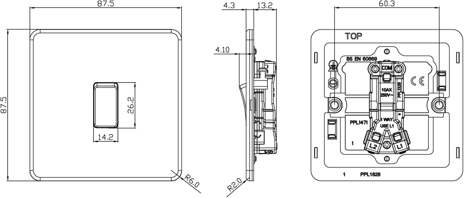 Knightsbridge SF2000MW Screwless 10A 1G 2 Way Light Switch White, 230 V, Matt White - Image 5