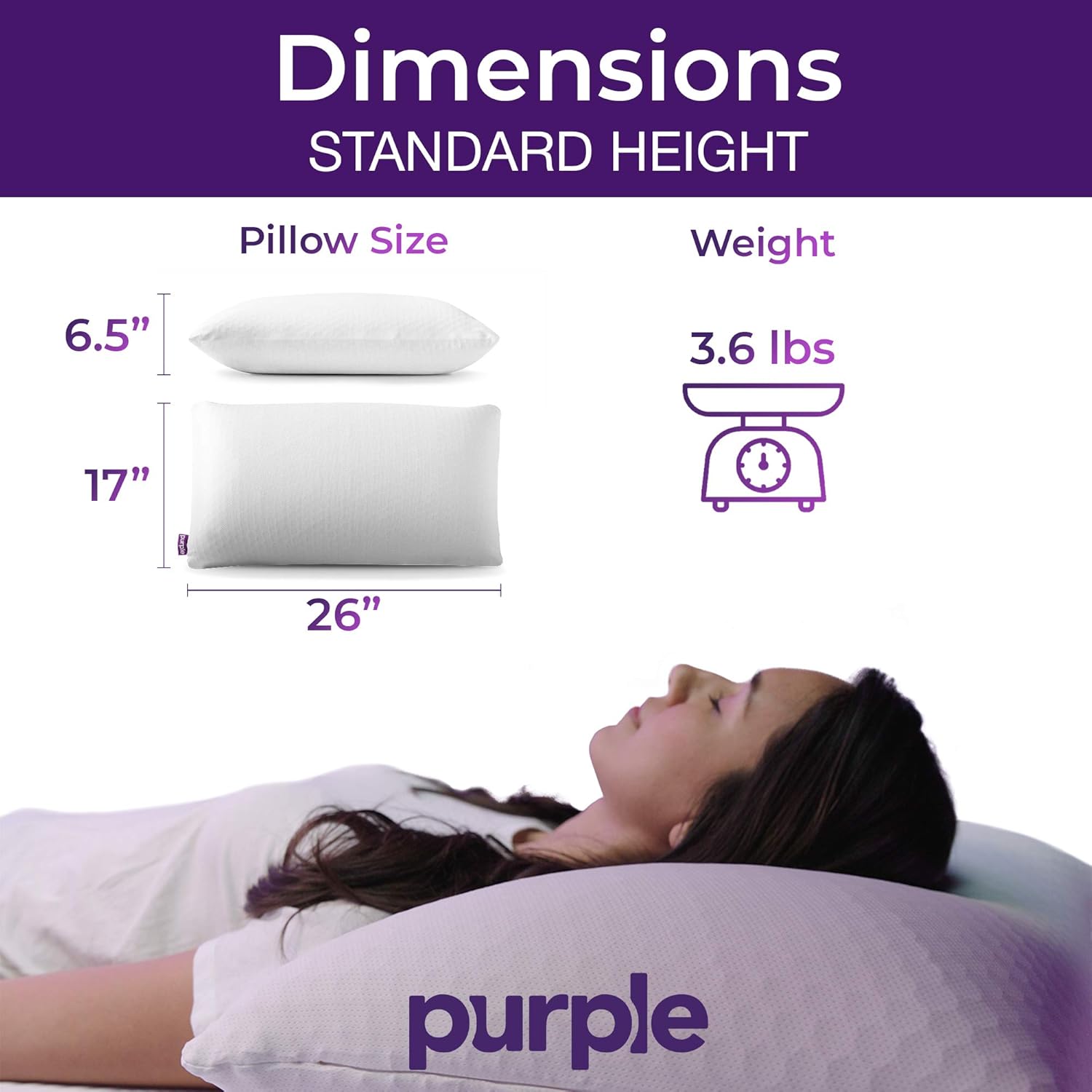 Bed Pillows & Positioners Purple Harmony Pillow Grid Hex Standard Home