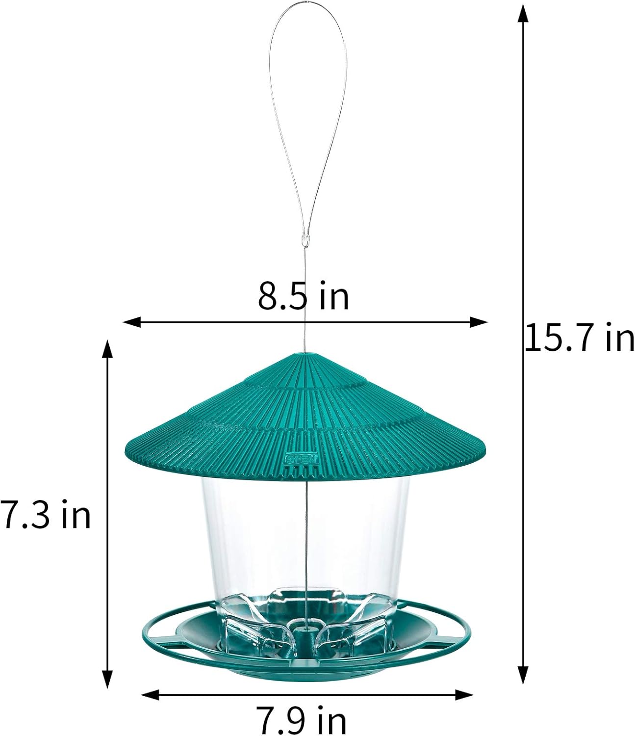 Hanizi Wild Bird Feeder, Panoramic Hanging Bird Feeder for Outside, Premium Plastic Green, Garden Decoration Yard : Garden & Outdoor