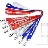 Wanstay Custom Personalized Lanyards Bulk 30-5000PCS with Text Logo Photo for Women Men, Neck Straps Keychains with Detachable Buckle Customize for ID Badges Holder Teachers Students，Keys，Cruise