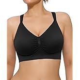 Popilush Wireless Bras for Women Seamless Supportive Bra Full Coverage Comfortable Bralettes with Wide Strap