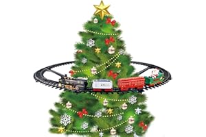 Trenes para Poner En El Arbol De Navidad，Christmas Train Set Light and Sound Festive Christmas Tree Train Electric Fun for Bo
