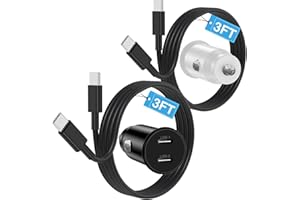 FASHIA USB C Car Charger for iPhone 15 Pro/15 Pro Max/15 Plus, [MFi Certified] Dual 40W iPhone 15 Car Charger Fast Charging Adapter, iPhone USB C Cigarette Charger with 3FT USB C to USB C Cable-Black+White