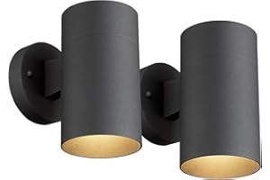 Ken & Ricky Outdoor Wall Sconce, Exterior Wall Light Fixtures, Cylinder Outside Lights for House Porch Garage Patio Doorway Entryway -2 Pack