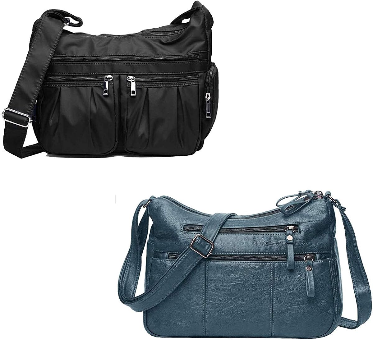 Lightweight Waterproof Everyday Crossbody Bag and Soft Pu Leather