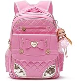 AO ALI VICTORY Backpack for Girls, Waterproof Kids Backpacks School Bag Toddler Bookbags Cute Travel Daypack (Small, A-Pink)