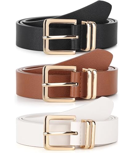 XZQTIVE 3 Pack Women Belts For Jeans Dresses Pants Ladies Leather