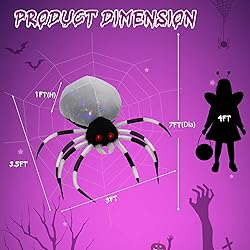 Tangkula Halloween Inflatable Spider with