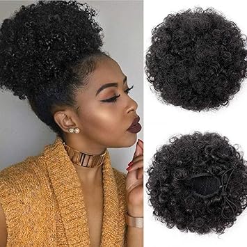 Buy Istunning Hair Synthetic High Curly Puff Afro Drawstring
