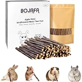 Bojafa 250g Apple Sticks Small Animals Molar Wood Treats Toys for Rabbits Chinchillas Guinea Pig Hamster Gerbil Parrot Bunny and Small Animals Chew Stick Toys Treats