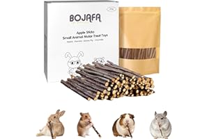 Bojafa 250g Apple Sticks Small Animals Molar Wood Treats Toys for Rabbits Chinchillas Guinea Pig Hamster Gerbil Parrot Bunny and Small Animals Chew Stick Toys Treats