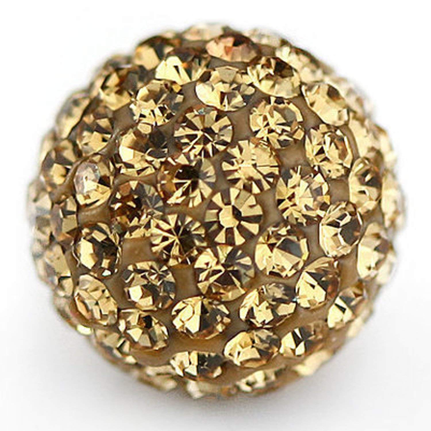 RUBYCA Pave Czech Crystal Disco Ball Clay Beads fit Shamballa Jewelry (20pcs, 12mm, Light Colorado)