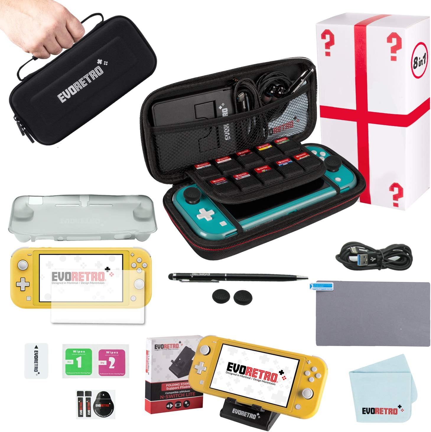 Protective Starter Kit for Nintendo Switch Lite with Complete Bundle Accessories (Black): Computers & Accessories