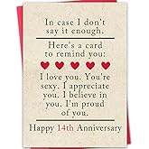 ATTLVV 14th Anniversary Card,14 year Wedding Anniversary Card Gifts for Him Her,Ivory Anniversary Cards Decoration for Husband Wife