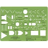 Alvin, TD1279, Professional Graphic Symbols Ruling Template, For Electrical and Electronic Diagrams - 5 x 7 x .03 inches