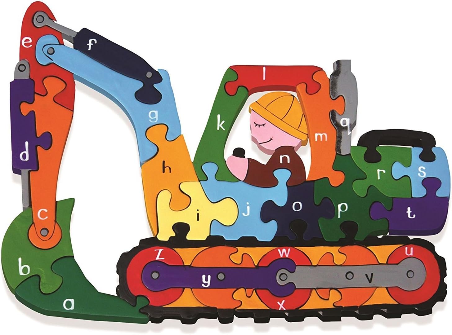 Alphabet Jigsaws Handcrafted Wooden Puzzle: Alphabet Digger