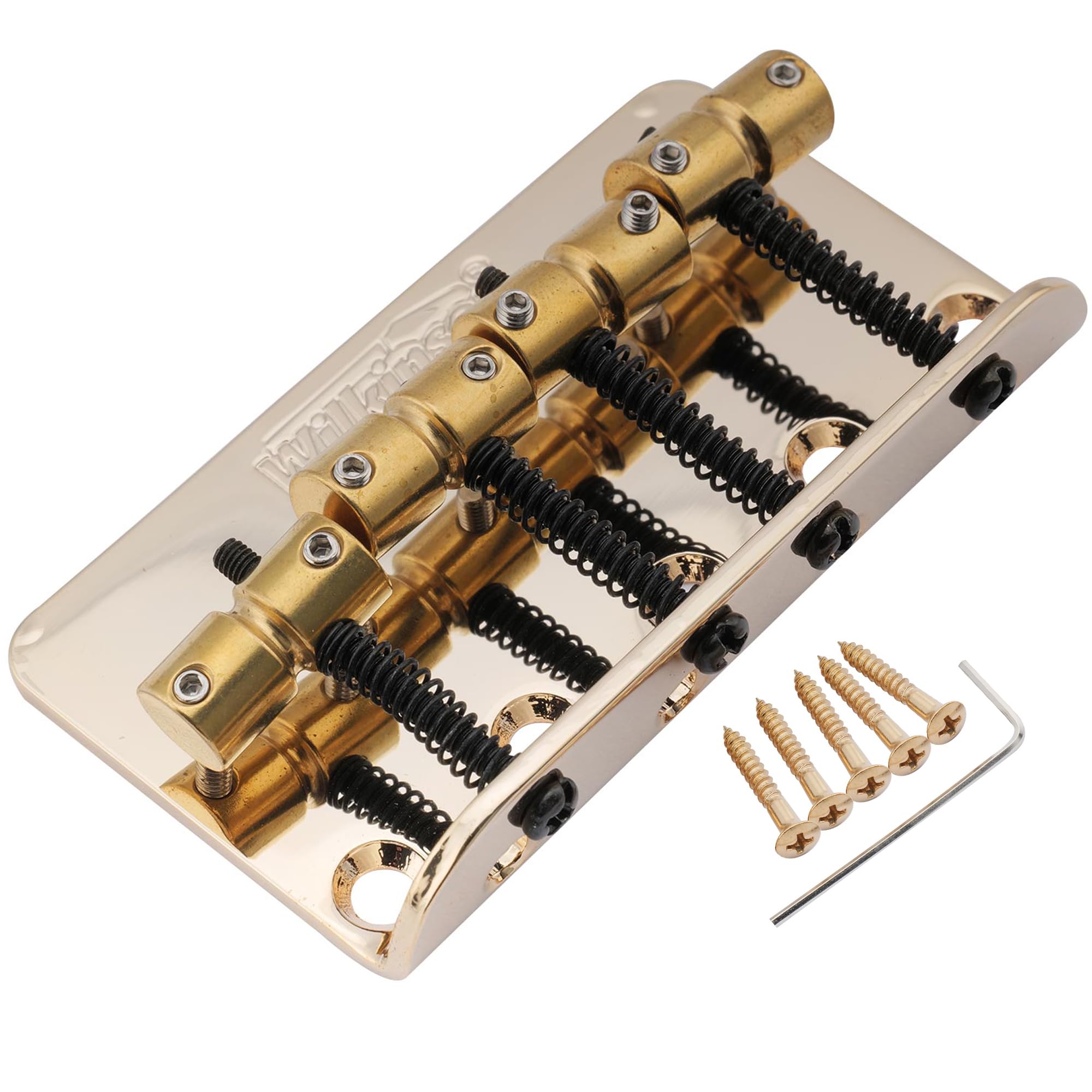Wilkinson WBBC Bass Bridge Brass Saddles for 4-String Precision Bass/Jazz Bass, Gold